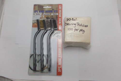 Smith & Wesson GP3 .50 Caliber 12Ga USGI Bore Cleaning Patches and 3 Brush Set Part 000000000