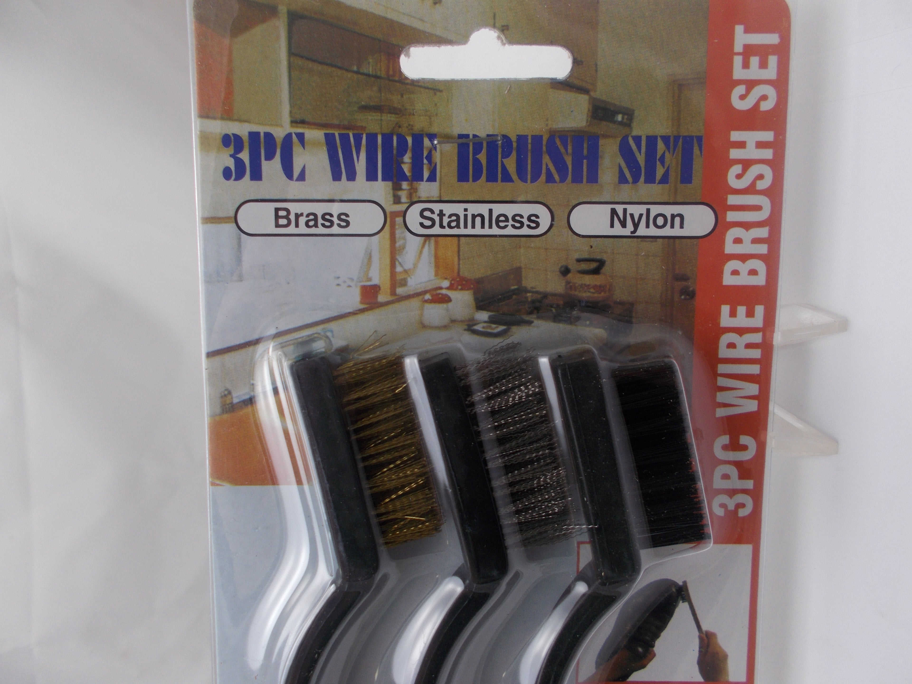 GB13 Three Piece 7" Brush Set for Gun Cleaning Contains Nylon, Stainless Steel & Brass
