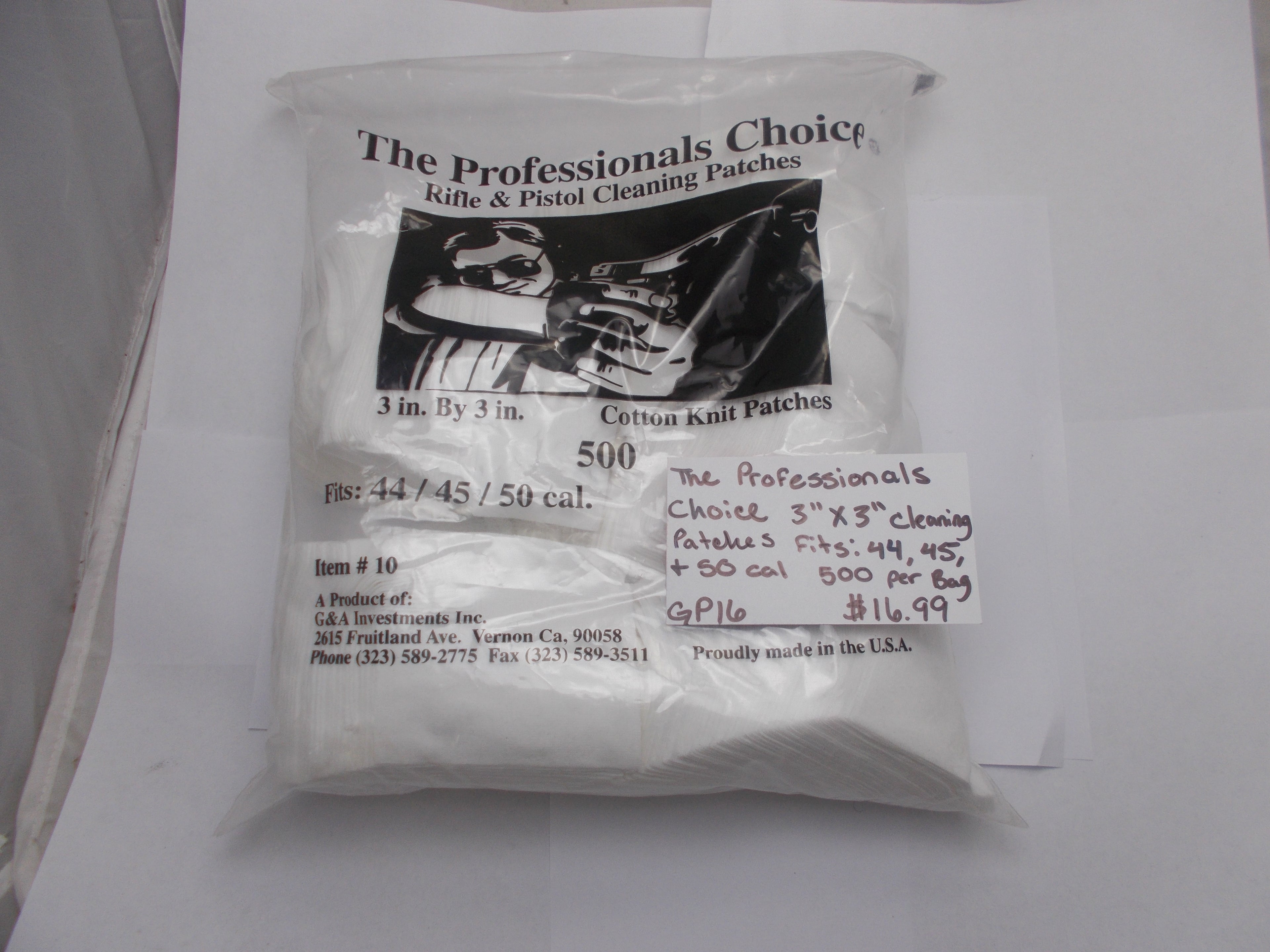 Gp16 The Pro Choice Item #10 44, 45, & 50 Cal Cotton Knit Patches Qty 500