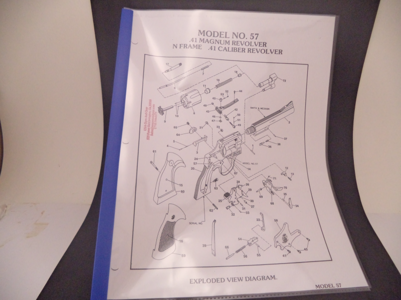 DN57 Smith & Wesson N Frame Model 57 .41 Magnum Revolver Parts Diagram COPY