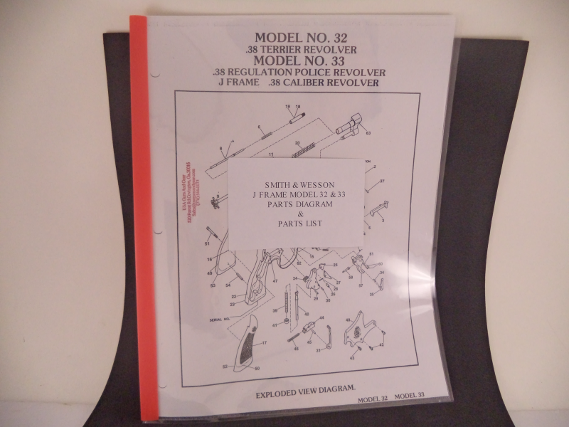 DJ32 Smith & Wesson J Frame Model 32 .38 Caliber Terrier Model 33 .38 Special Regulation Police Revolver Parts Diagram COPY