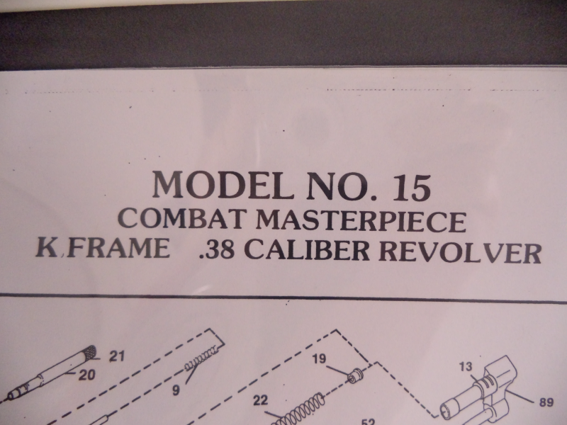 DK15 Smith & Wesson K Frame Model 15 Combat Masterpiece .38 Caliber Revolver Parts Diagram COPY
