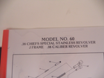 DJ60 Smith & Wesson J Frame Model 60 .38 Chiefs Special S.S. Revolver Parts Diagram COPY