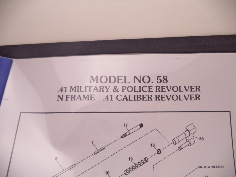 DN58 Smith & Wesson N Frame Model 58 .41 Military & Police Revolver Parts Diagram COPY