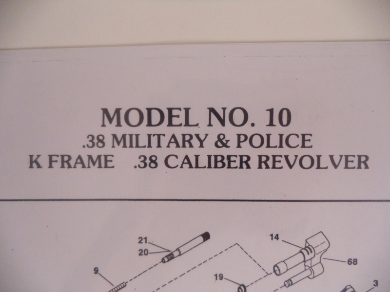 DK10 Smith & Wesson Model 10 K Frame .38 Military & Police Revolver Parts Diagram COPY