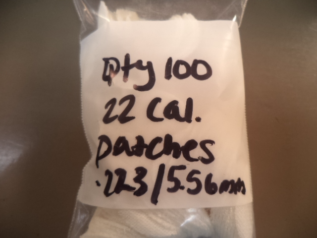 GP0100A .22 Caliber Round Patches .223/5.56mm 100 per Packet