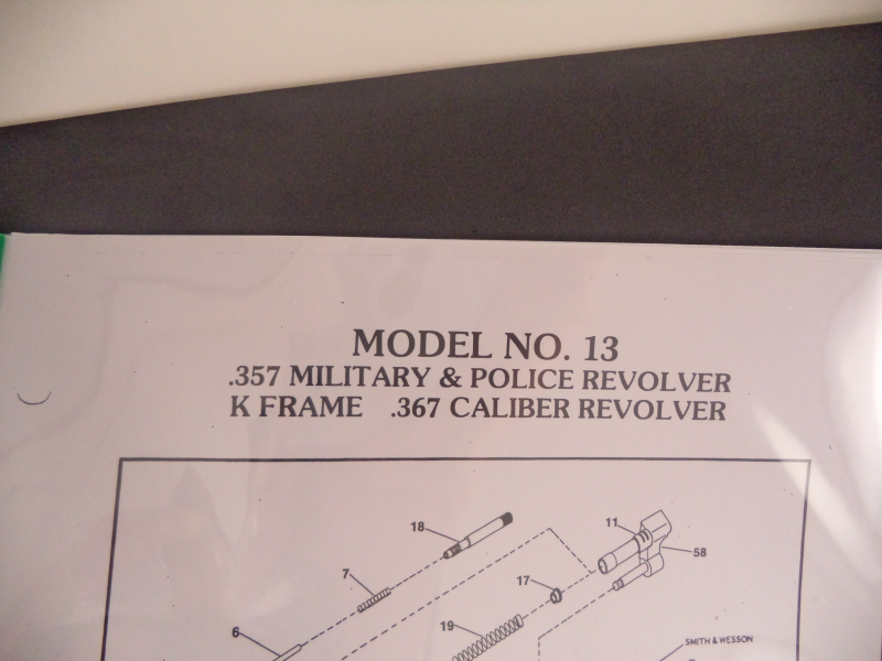 DK13 Smith & Wesson K Frame Model 13 .357 Caliber M&P Revolver Parts Diagram COPY