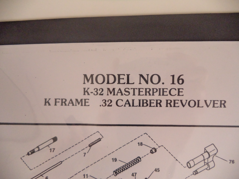 DK16 Smith & Wesson K Frame Model 16 K-32 Masterpiece .32 Caliber Revolver Parts Diagram COPY
