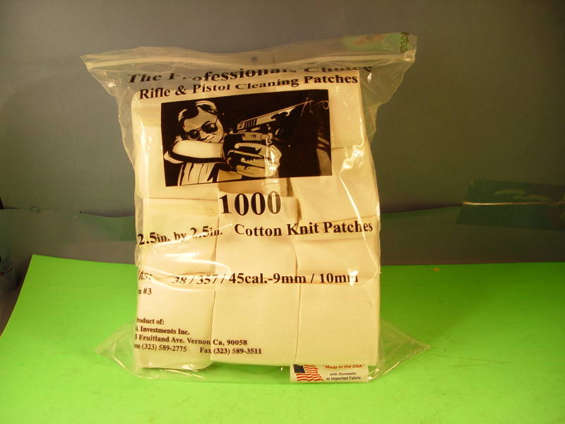 GP0020 The Pro Choice Item #3  38/357/45 Caliber 9mm/10mm Cleaning Patches 1000 per Packet