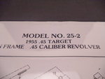 DN25 Smith & Wesson N Frame Model 25-2 1955 .45 Target Revolver Parts Diagram COPY
