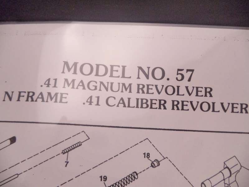 DN57 Smith & Wesson N Frame Model 57 .41 Magnum Revolver Parts Diagram COPY
