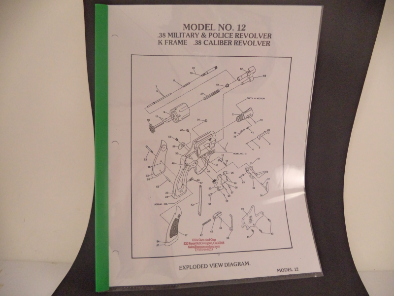 DK12 Smith & Wesson K Frame Model 12 .38 Special M&P Revolver Parts Diagram COPY