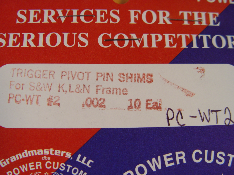 PC-WT2 Smith & Wesson New K, L & N Frame Power Custom Trigger Sideplate Shim