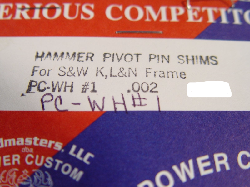 PC-WH1 Smith & Wesson New K, L & N Frame .002" Power Custom Hammer Sideplate Shims