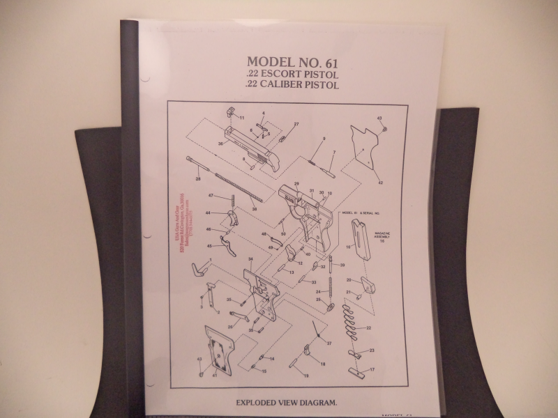 DJ61 Smith & Wesson Model 61 .22 Escort Pistol Parts Diagram COPY