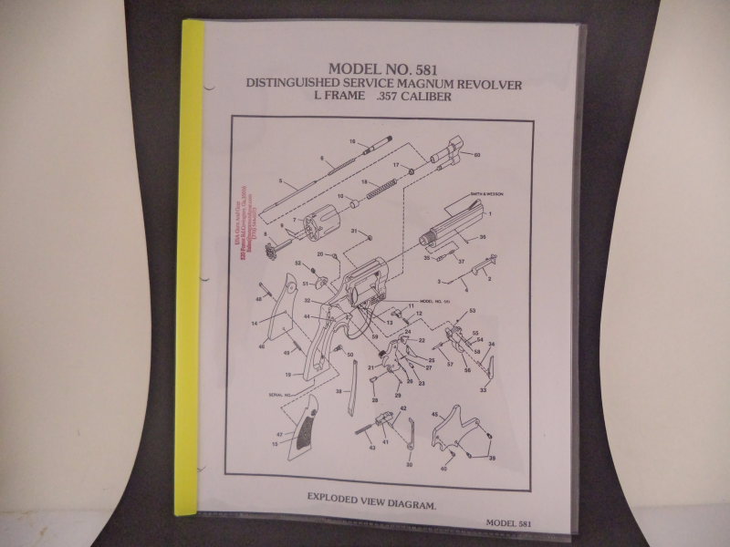 DL581 Smith & Wesson L Frame Model 581 Distinguished Service .357 Magnum Revolver Parts Diagram COPY