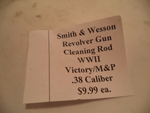 GTW0001 Smith & Wesson WWII Victory M&P .38Cl Unissued Revolver Gun Cleaning Rod