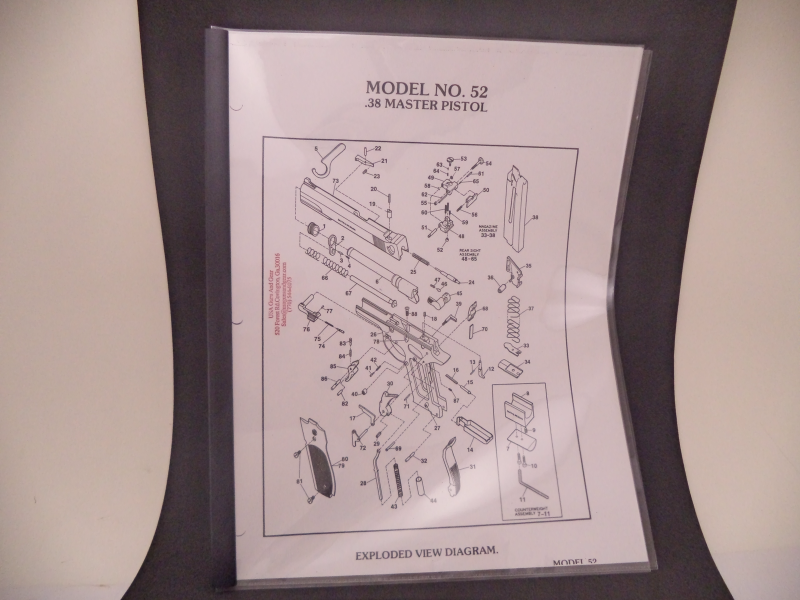DM52 Smith & Wesson Model 52 .38 Special Master Pistol Parts Diagram COPY