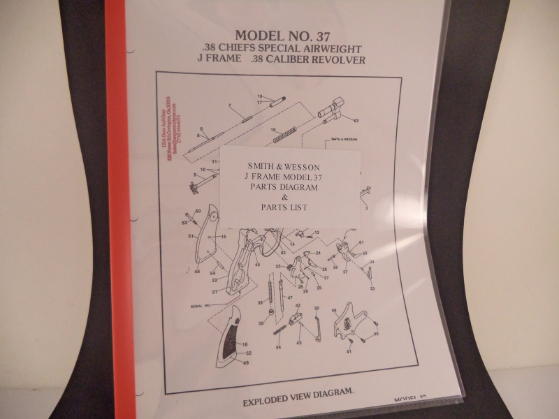 DJ37 Smith & Wesson J Frame Model 37 .38 Chiefs Special Airweight Parts Diagram COPY