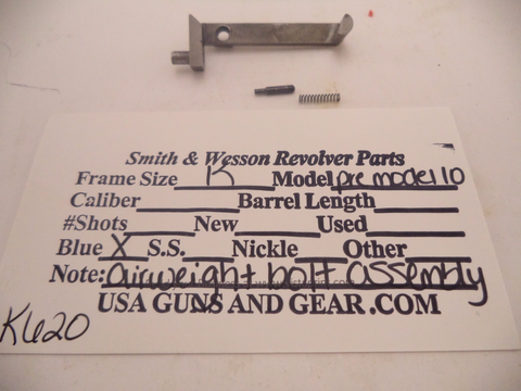 K620 Smith & Wesson Used K Frame Pre Model 10 Airweight Bolt Assembly