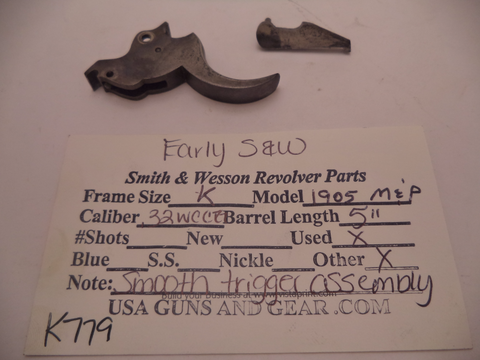 ﻿K779 Smith & Wesson Used K Frame Model 1905 M&P .32 WC CTG Smooth Trigger Assembly