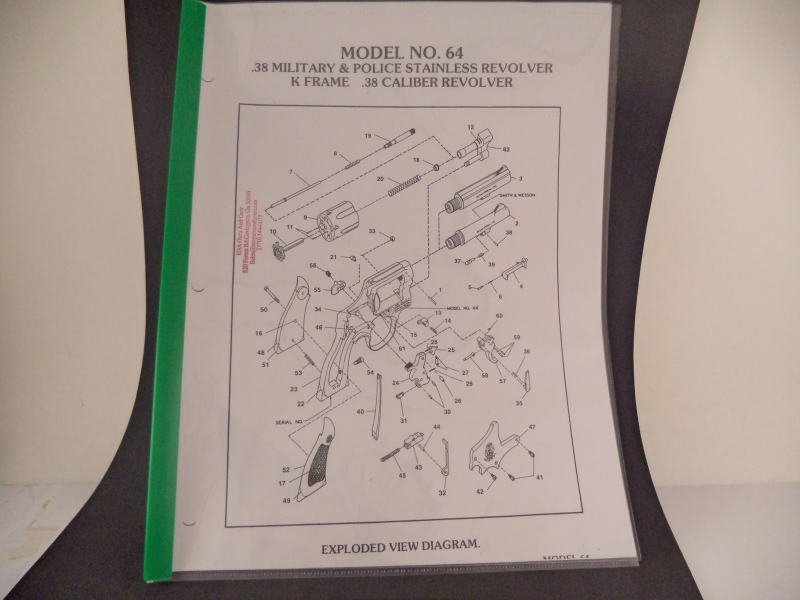 DK64 Smith & Wesson K Frame Model 64 .38 M&P S.S. Revolver Parts Diagrams COPY