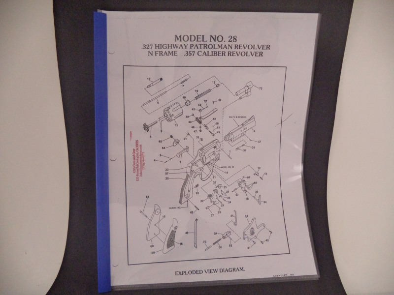 DN28 Smith & Wesson N Frame Model 28 .357 Highway Patrolman Revolver Parts Diagram COPY