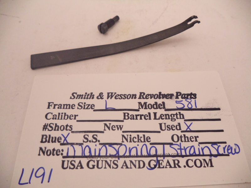 L191 Smith & Wesson Used L Frame Model 581 .357 Magnum Mainspring & Screw