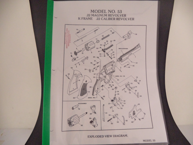 DK53 Smith & Wesson K Frame Model 53 .22 Magnum Revolver Parts Diagrams COPY