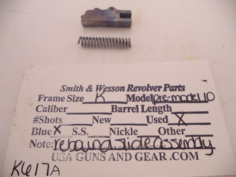 K617 Smith & Wesson Used K Frame Pre Model 10 Airweight Rebound Slide Assembly