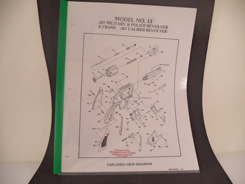 DK13 Smith & Wesson K Frame Model 13 .357 Caliber M&P Revolver Parts Diagram COPY