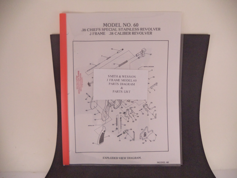 DJ60 Smith & Wesson J Frame Model 60 .38 Chiefs Special S.S. Revolver Parts Diagram COPY