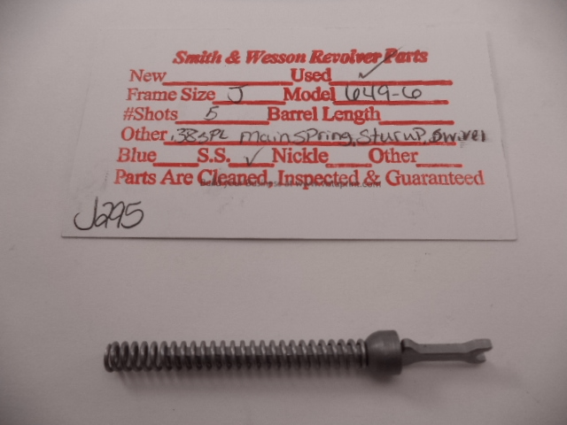 J295 Smith & Wesson Used J Frame Model 649-6 .38 Special Mainspring