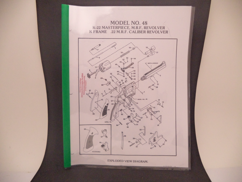 Smith & Wesson K frame Model 48 K-22 Masterpiece .22 MRF Revolver Parts Diagram COPY